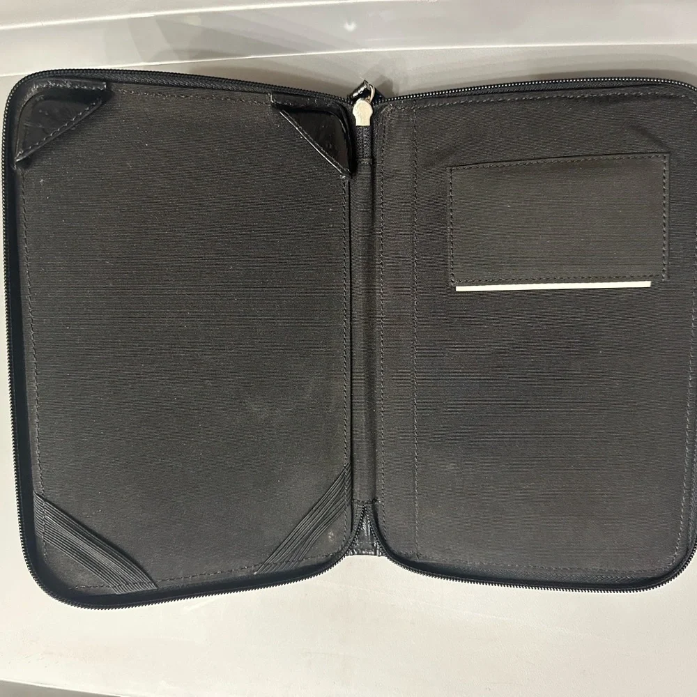 Coach Black and Tan Signature Tablet Case